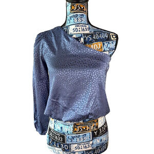 Shein Purple One Shoulder‎ Long Sleeve Blouse Size XS